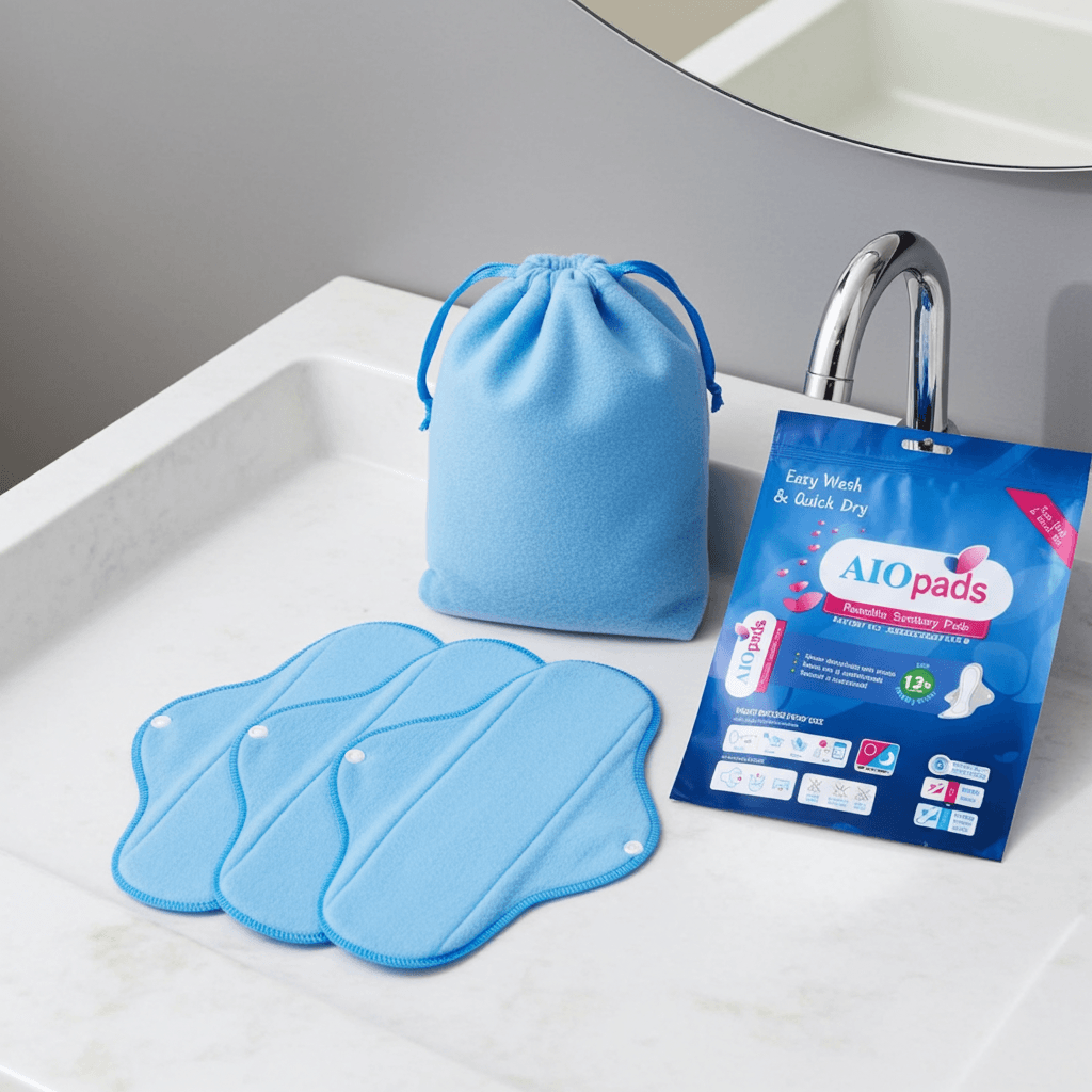 Photo 6 — AIOpads – Serviettes Hygiéniques Lavables Réutilisables | Pack de 5 + Pochette