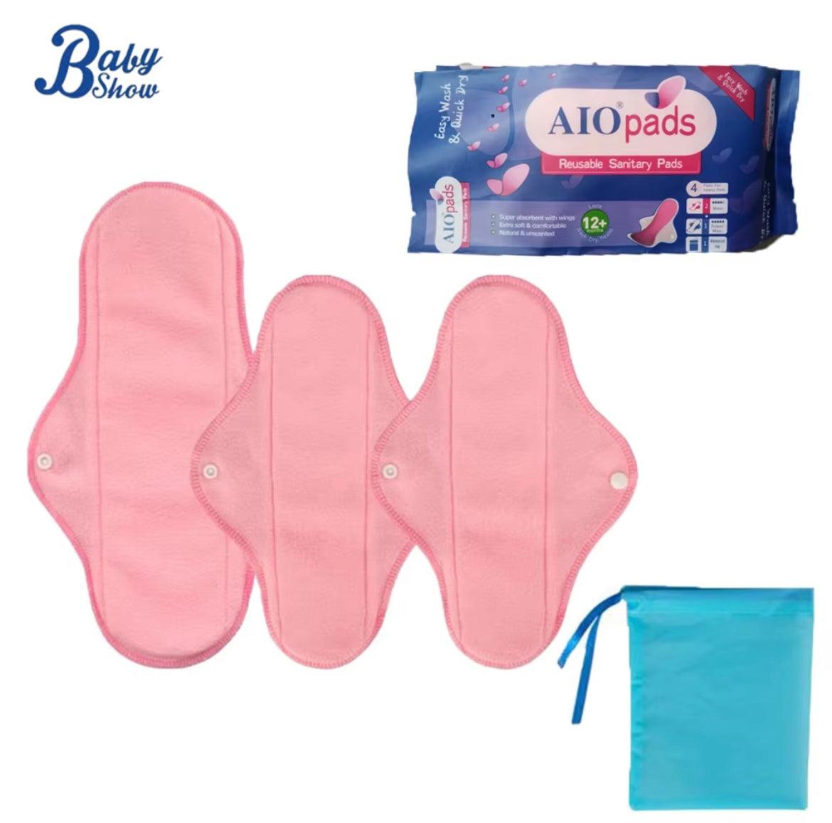 AIOpads – Serviettes Hygiéniques Lavables pour Adolescentes | Pack de 3